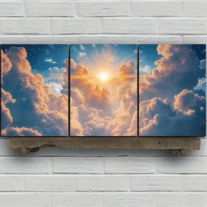 3pcs Beautiful Sky Sunrise Clouds Metal Print Ready to Hang Art - Bella Home Decor