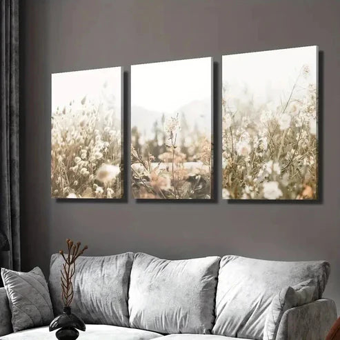 3pcs Scandinavian Countryside Landscape Wall Art Set Canvas Unframed - High Quality Print 100% Australian Made Wall Canvas