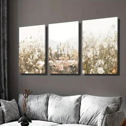 3pcs Scandinavian Countryside Landscape Wall Art Set Canvas Unframed - High Quality Print 100% Australian Made Wall Canvas