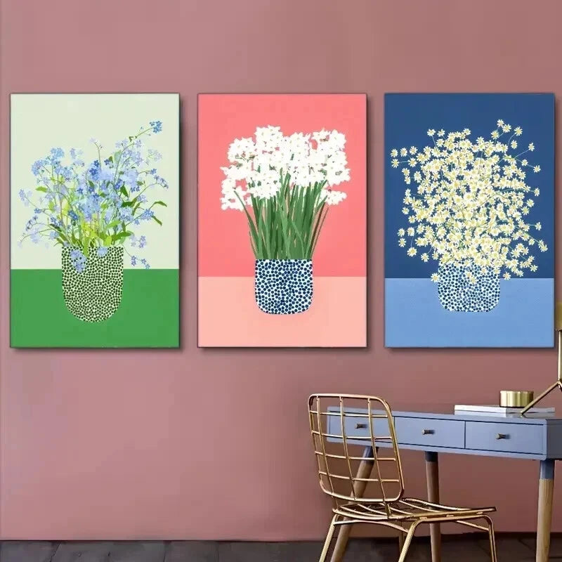 3pcs Beautiful Floral Contemporary Perfect Wall Art Set Canvas Framed 40x60cm - High Quality Print 100% Australian Made Wall Canvas Ready to Hang - Bella Home Decor