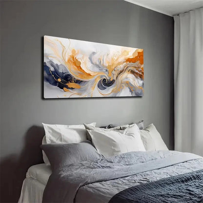Modern Bohemian Golden Wall Art canvas office home room framed 120x60cm - Bella Home Decor