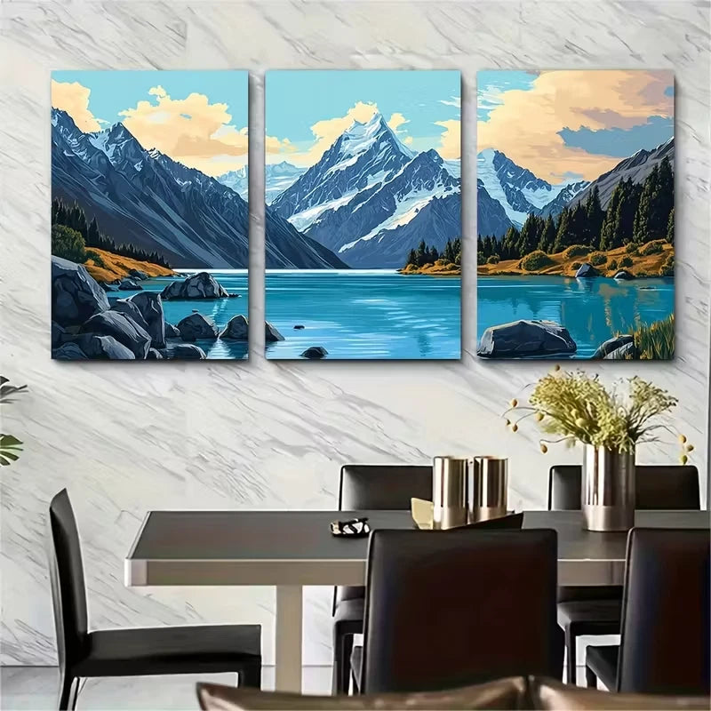 3pcs New Zealand Travel Metal Print Ready to Hang Art