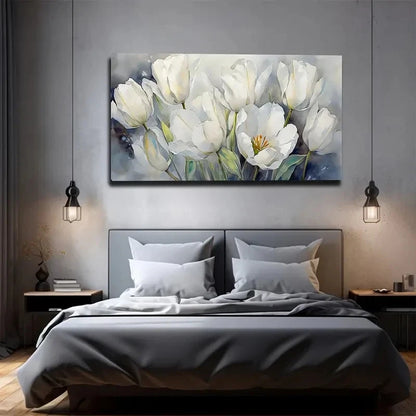 Lily Blooming Landscape Wall Art canvas office home room framed 120x60cm
