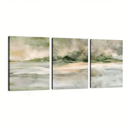 3pcs Modern Neutral Abstract Minimalist Scenery Wall Art Set Canvas Unframed - High Quality Print 100% Australian Made Wall Canvas