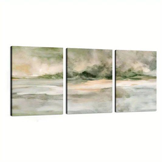 3pcs Modern Neutral Abstract Minimalist Scenery Wall Art Set Canvas Unframed - High Quality Print 100% Australian Made Wall Canvas