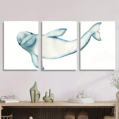 3pcs Whale, Modern Marine Life Wall Art Set Canvas Unframed - High Quality Print 100% Australian Made Wall Canvas