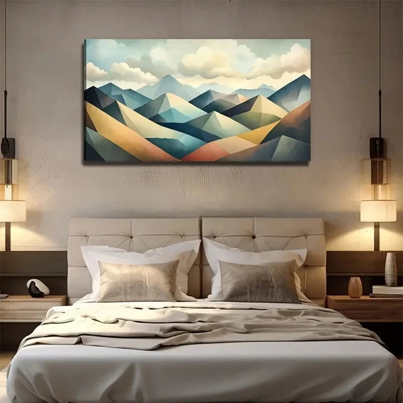 Mountain Scenery Decoration Wall Art Canvas Office Home Room Framed 120x60cm
