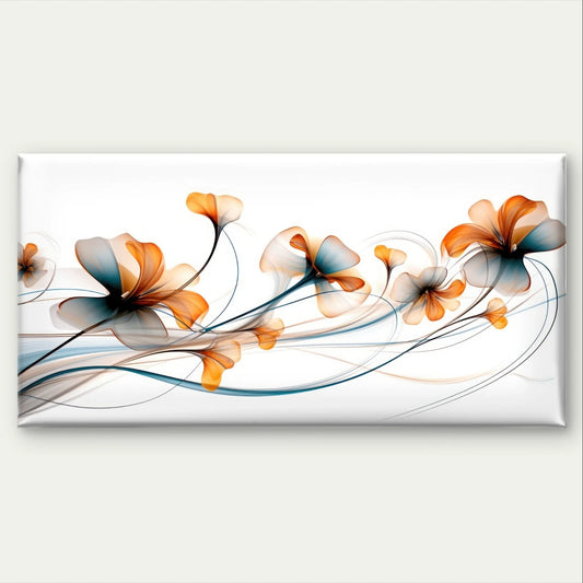 Modern Abstract Ethereal Floral Wave Wall Art Canvas Office Home Framed 120x60cm