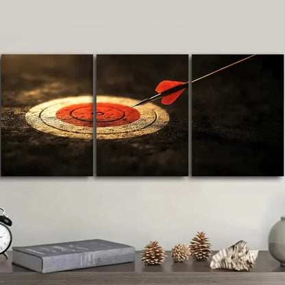 3pcs Darts with Arrows Striking Targets Wall Art Set Canvas Framed 60x90cm - High Quality Print 100% Australian Made Wall Canvas Ready to Hang - Bella Home Decor