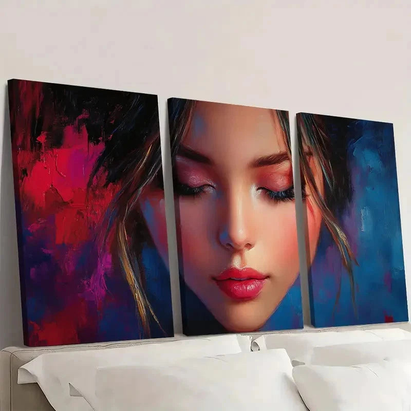 3pcs Original Beautiful Girl ZA  Wall Art Set Canvas Framed 40x60cm - High Quality Print 100% Australian Made Wall Canvas Ready to Hang
