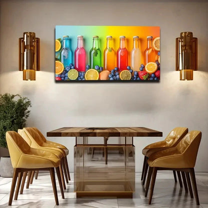 Different Colors Liquid Fruits Wall Art Canvas Office Home Room Framed 120x60cm - Bella Home Decor