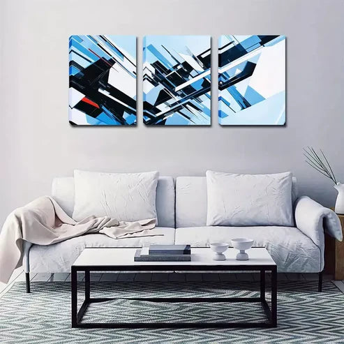 3pcs Urban Architecture, Abstract Wall Art Canvas Unframed - High Quality Print 100% Australian Made Wall Canvas