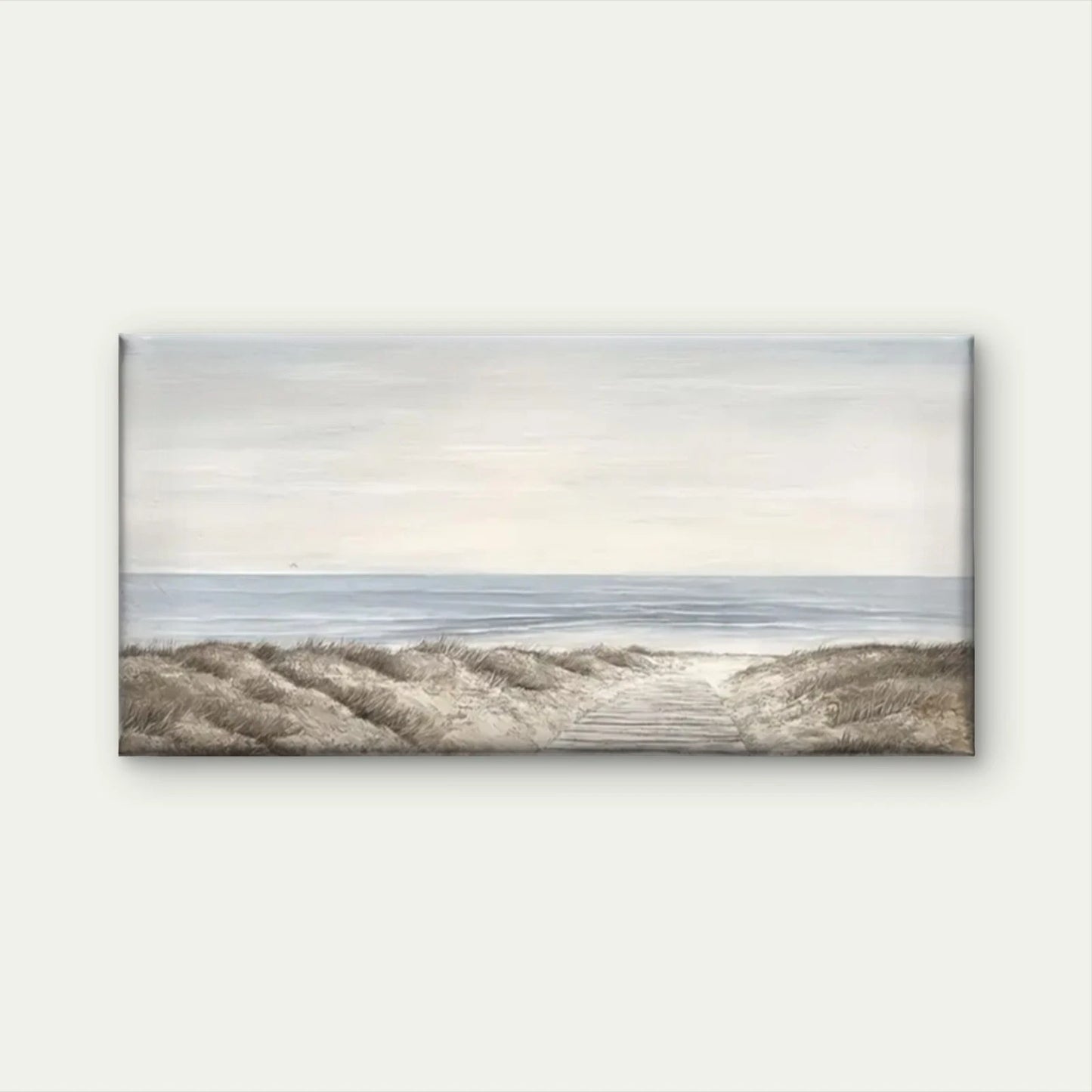 The Road Beach White Sky Wall Art Canvas Office Home Room Framed 120x60cm