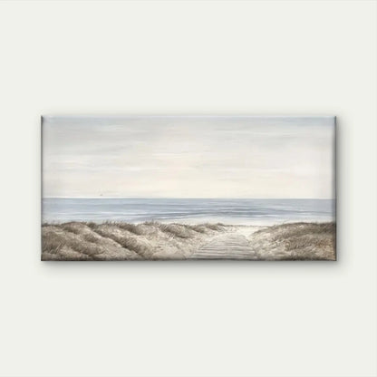 The Road Beach White Sky Wall Art Canvas Office Home Room Framed 120x60cm