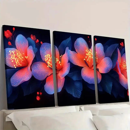 3pcs Australian Native Floral Digital DP  Wall Art Set Canvas Framed 40x60cm - High Quality Print 100% Australian Made Wall Canvas Ready to Hang - Bella Home Decor