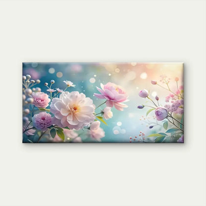 Beautiful Flowers Rose White Wall Art Canvas Office Home Room Framed 120x60cm