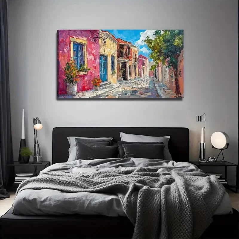 Modern Bohemian European Street Wall Art Canvas Office Home Room Framed 120x60cm