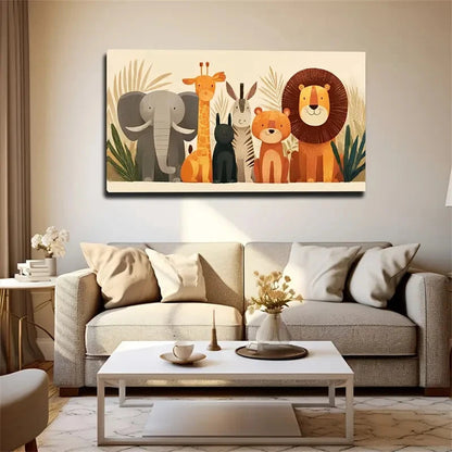 Decoration Animal-Themed Wall Art Canvas Office Home Room Framed 120x60cm