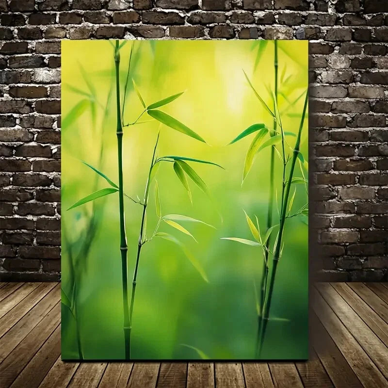 Serene Natural Scene with Pine Painting 40x60cm Metal Print Ready to Hang - Bella Home Decor