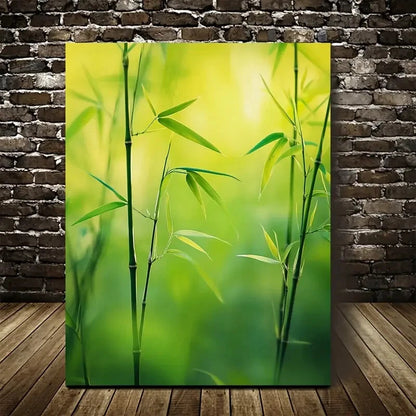 Serene Natural Scene with Pine Painting 40x60cm Metal Print Ready to Hang - Bella Home Decor