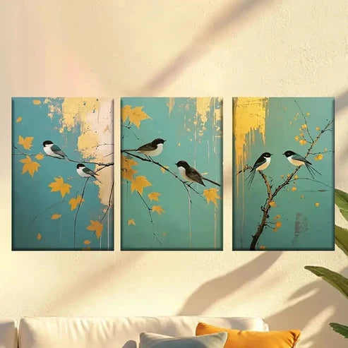 3pcs Modern Nordic Style with Birds Wall Art Canvas Unframed - High Quality Print 100% Australian Made Wall Canvas