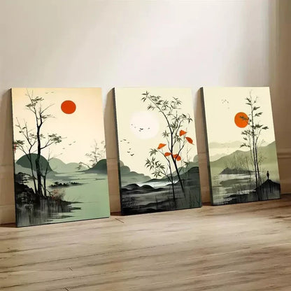 3pcs Abstract Forest Landscape Wall Art Set Canvas Unframed - High Quality Print 100% Australian Made Wall Canvas