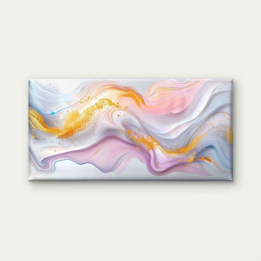 White And Gold Swirling Abstrac Wall Art Canvas Office Home Room Framed 120x60cm