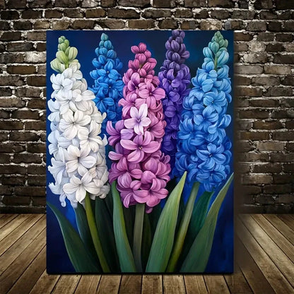 Beautiful Vibrant Hyacinth Floral Painting 40x60cm Metal Print Ready to Hang - Bella Home Decor