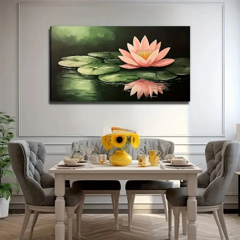 Lotus Flower Bohemian Decor Wall Art Canvas Office Home Room Framed 120x60cm