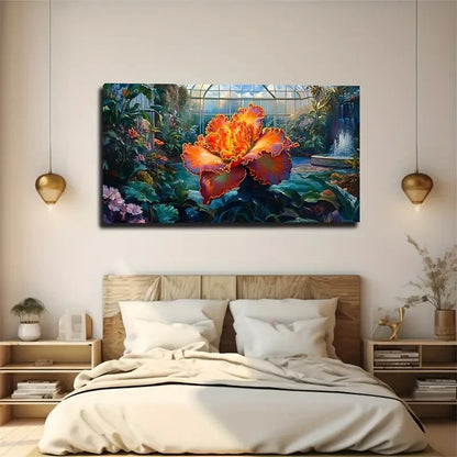 Magical Flower Unique Aesthetic Wall Art Canvas Office Home Room Framed 120x60cm