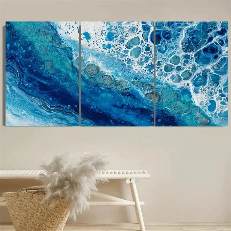 3pcs Coastal Modern Art Decor Wall Art Set Canvas Framed 50x70cm - High Quality Print 100% Australian Made Wall Canvas Ready to Hang - Bella Home Decor