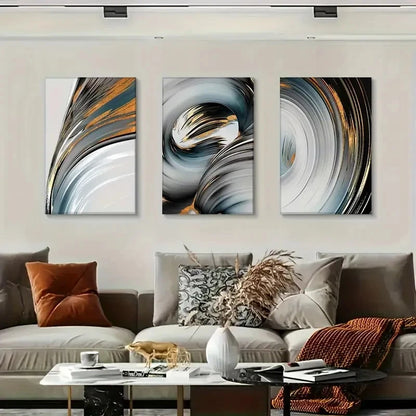 3pcs Fashionable Line Painting Design Metal Print Ready to Hang Art