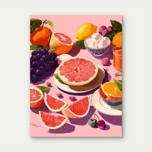 Vintage Citrus & Berry 40x60cm Metal Print Ready to Hang