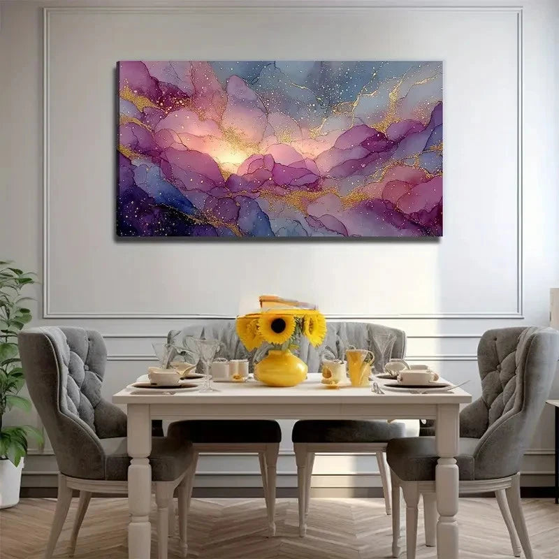 Abstract Gilded Painting Wall Art Canvas Office Home Room Framed 120x60cm