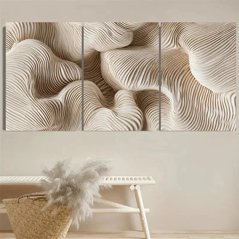 3pcs Abstract Beige d Art malist Wall Art Set Canvas Framed 40x60cm - High Quality Print 100% Australian Made Wall Canvas Ready to Hang - Bella Home Decor