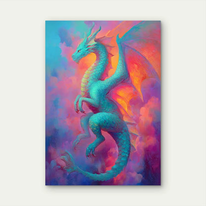 Magical Enchanted Dragon Metal Print Ready to Hang