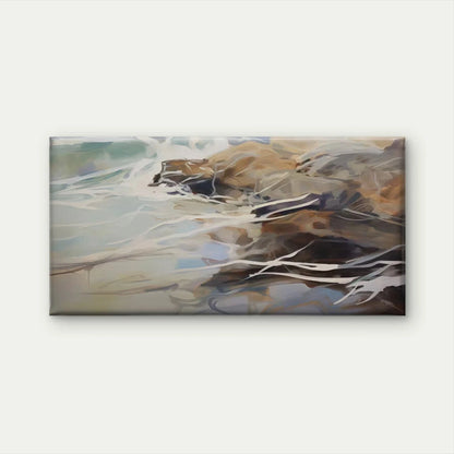 Abstract Ocean Wave Rock Wall Art Canvas Office Home Room Framed 120x60cm