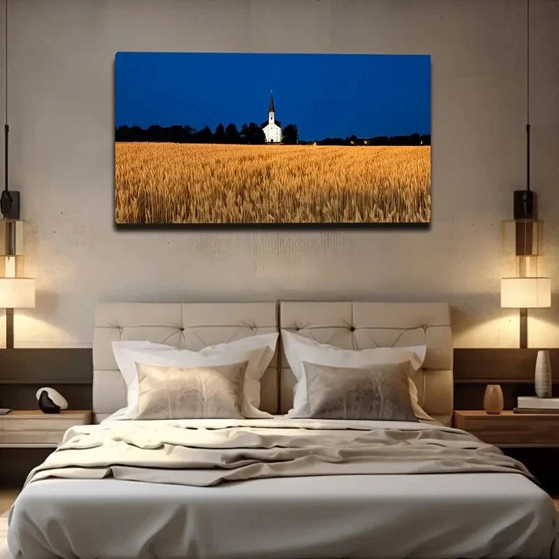 Romantic Night Scene Wall Art Canvas Office Home Room Framed 120x60cm