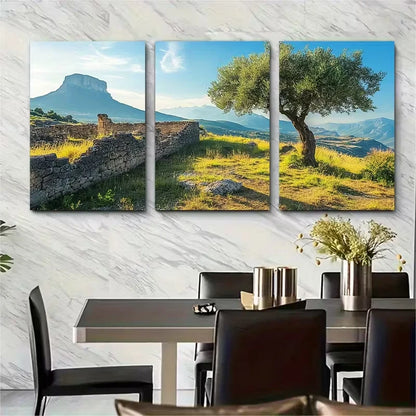 3pcs Historic Mediterranean Scenery Metal Print Ready to Hang Art