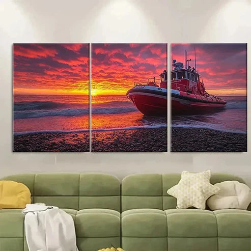 3pcs RNLI Selsey Bill Lifeboat Station  Wall Art Set Canvas Unframed – High Quality Print, 100% Australian Made Wall Canvas - Bella Home Decor