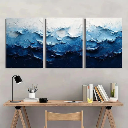3pcs Acrylic Black and White Abstract Painting Metal Print Ready to Hang Art - Bella Home Decor