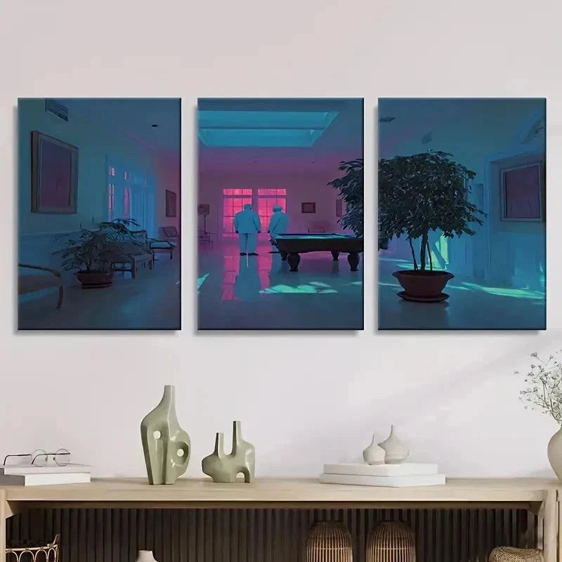 3pcs Abstract Pink Tones Wall Art Set Canvas Framed 50x70cm - High Quality Print 100% Australian Made Wall Canvas Ready to Hang - Bella Home Decor