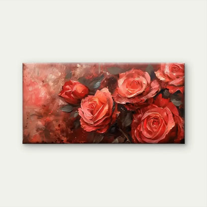 Red Rose Abstract Perfect Wall Art Canvas Office Home Room Framed 120x60cm