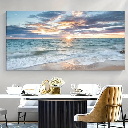 Ocean Sunset Sky Seascape Wall Art wall canvas office home room framed 120x60cm - Bella Home Decor