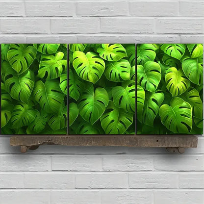 3pcs Light Green Plants Under The Sunshine Metal Print Ready to Hang Art - Bella Home Decor