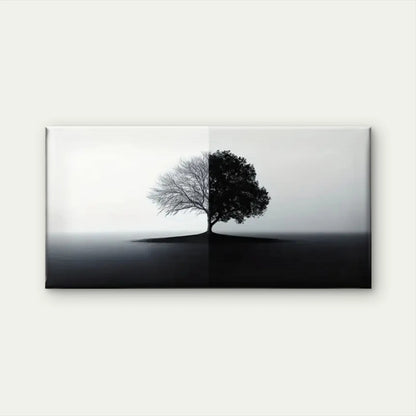 Black White Tree Silhouette Wall Art Canvas Office Home Room Framed 120x60cm