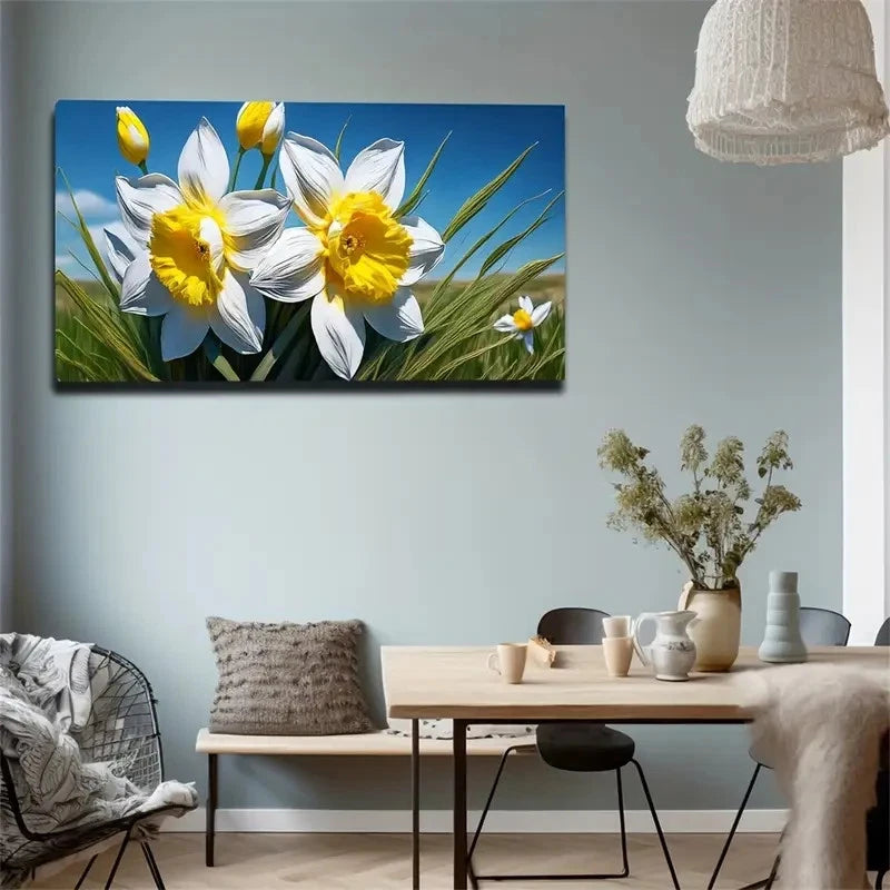 Petals Yellow Flower Core Wall Art Canvas Office Home Room Framed 120x60cm