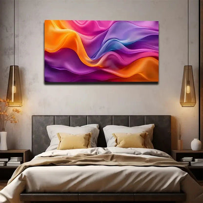 Vibrant Abstract Color Scheme Wall Art canvas office home room framed 120x60cm