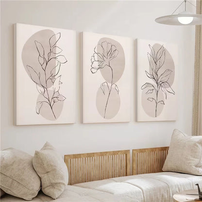 3pcs Botanical Abstract Leaf Painting Wall Art Set Canvas Framed 40x60cm - High Quality Print 100% Australian Made Wall Canvas Ready to Hang - Bella Home Decor