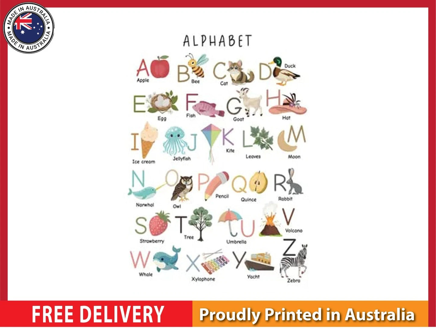 NEW (LAMINATED) Alphabet (61X91CM) Educational CHART PICTURE PRINT